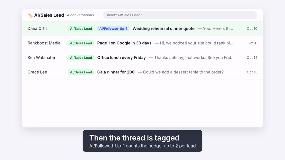 AI Lead Pursuit workflow demo